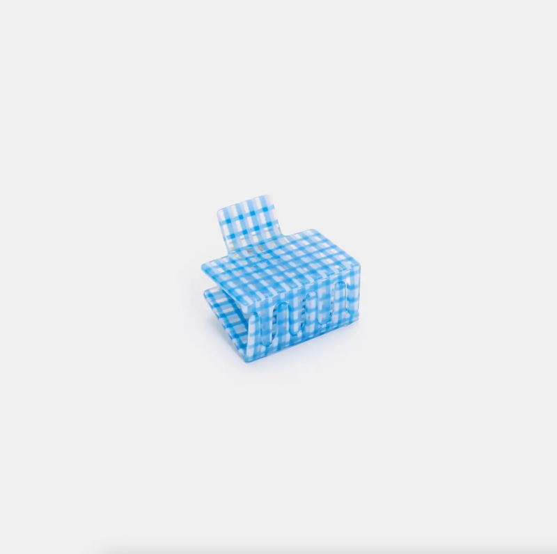 Midi Box Claw in Blue Lattice