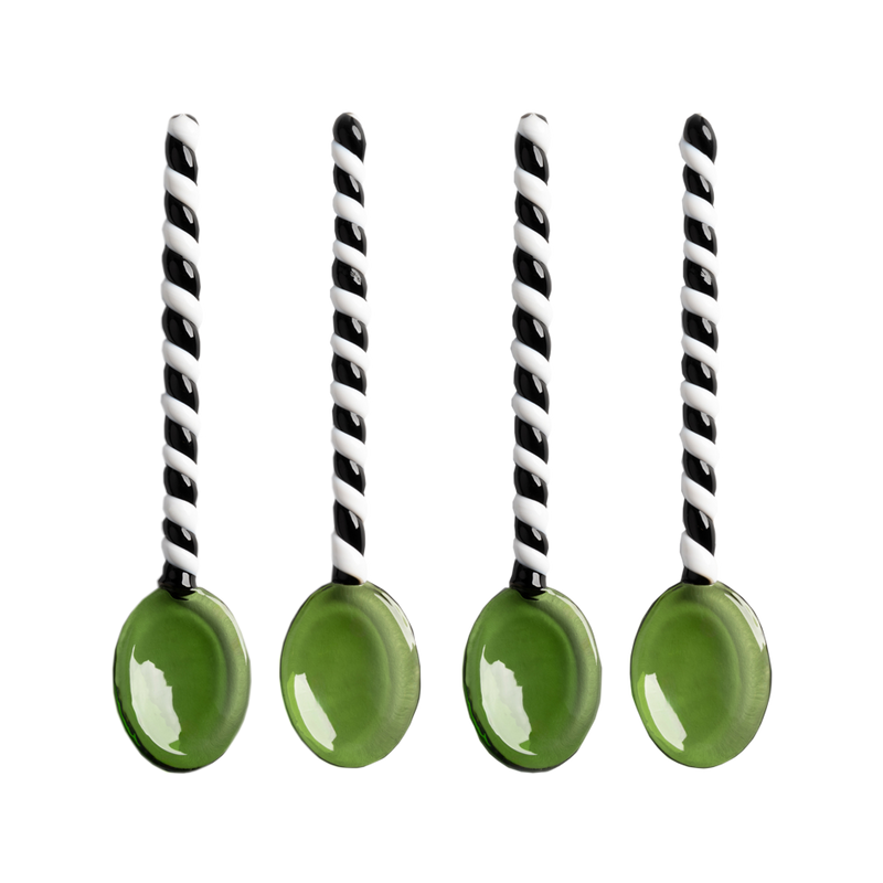 Spoon duet green set of 4