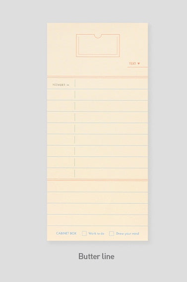 Cabinet Memo Pad - Butter Line
