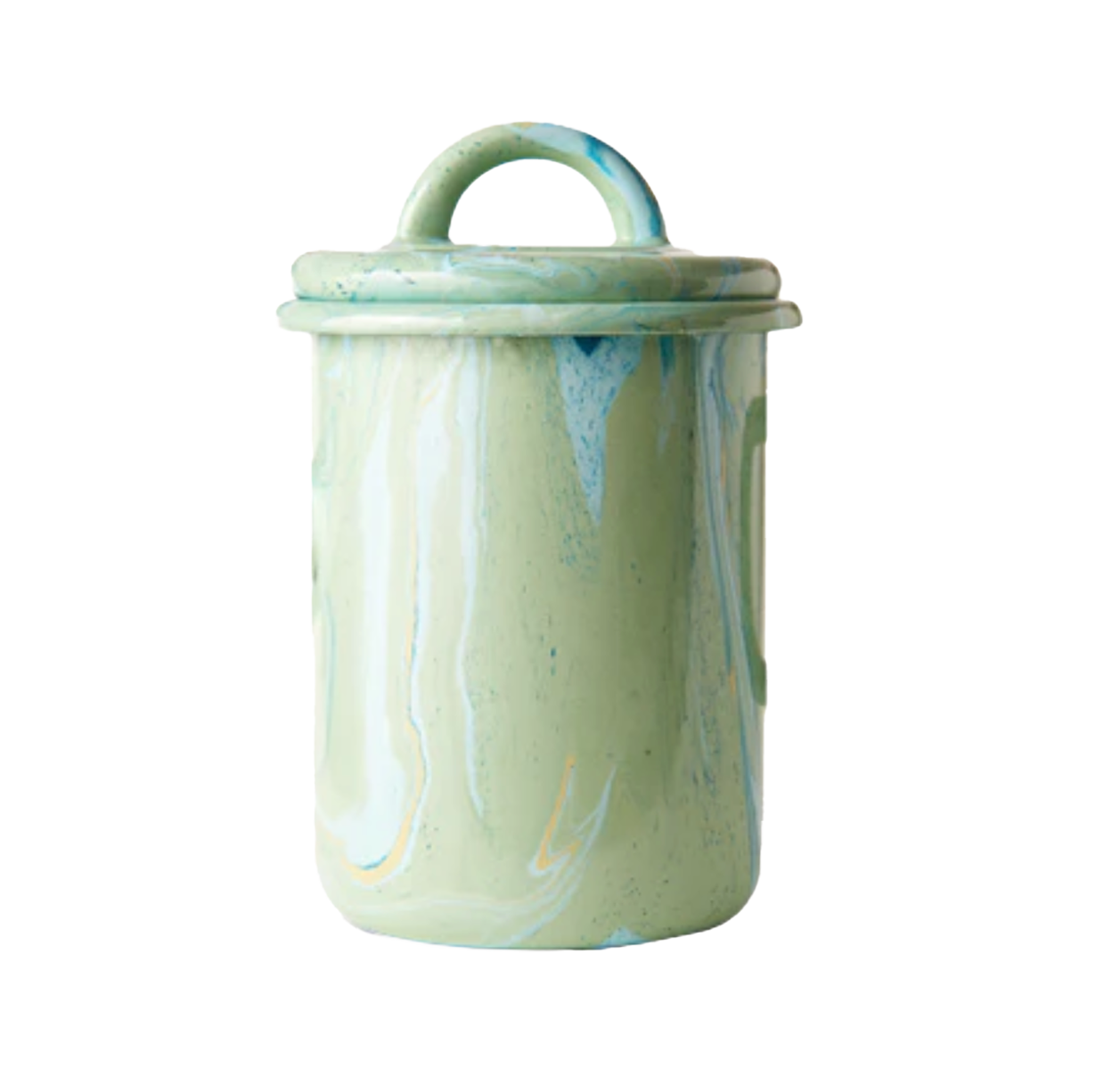 Mint Marble Enamel Canister