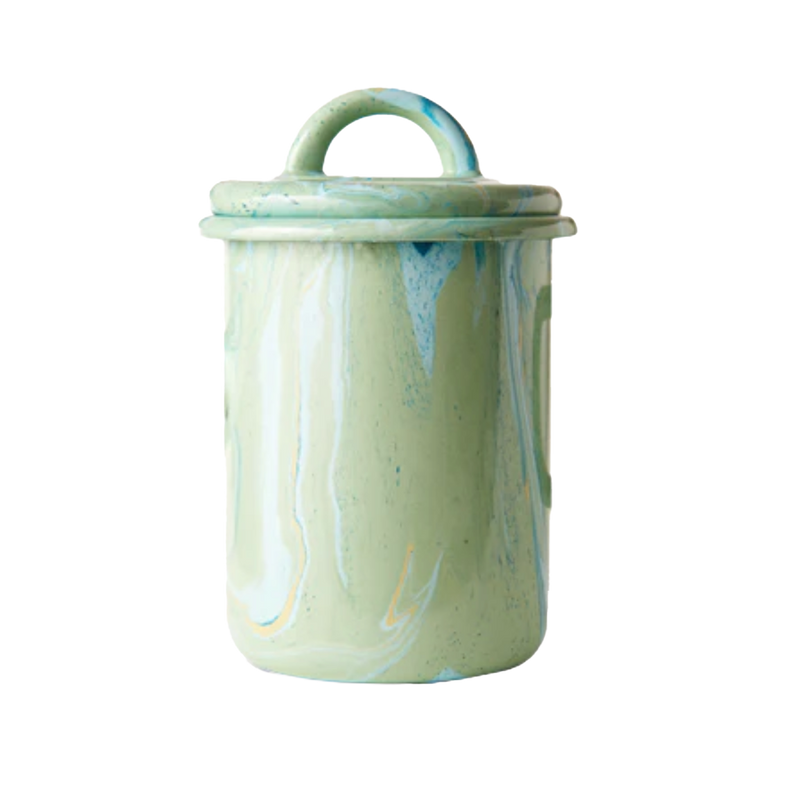 Mint Marble Enamel Canister