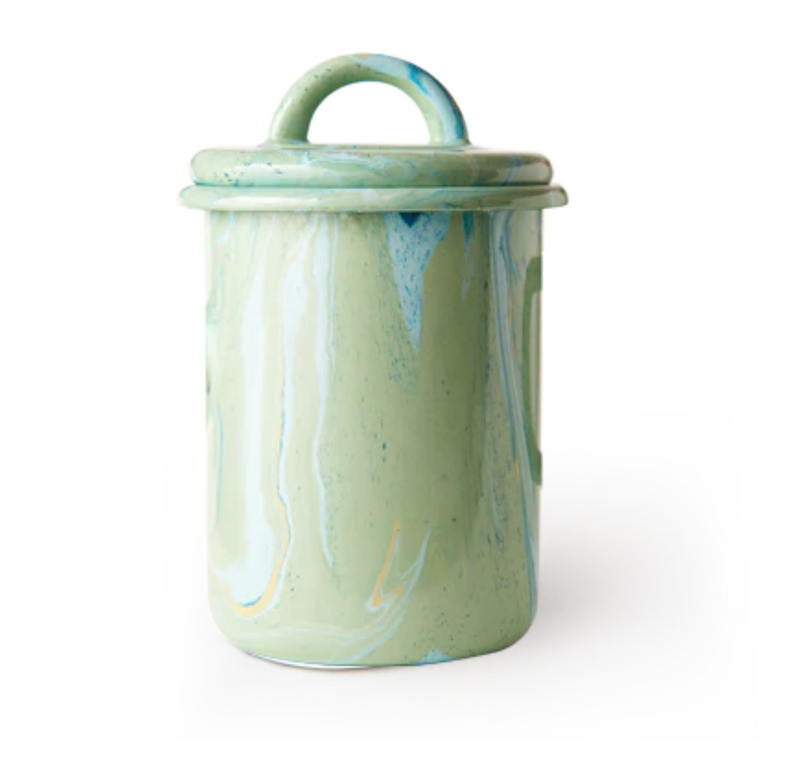 Mint Marble Enamel Canister