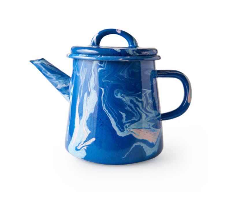 Cobalt Marble Tea Pot