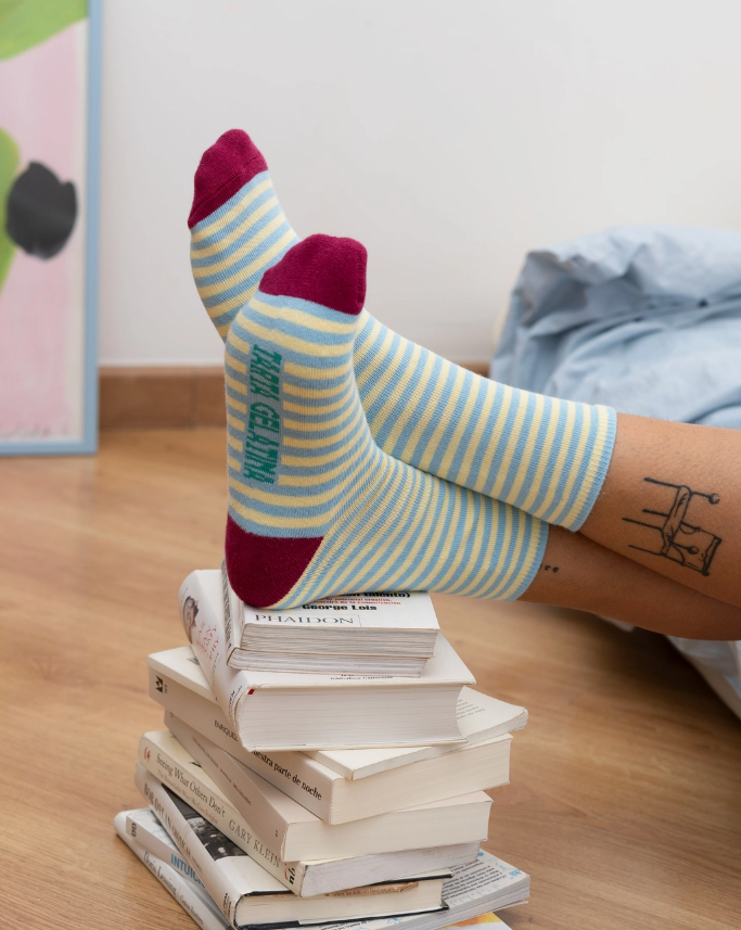 Butter Toast Striped Socks