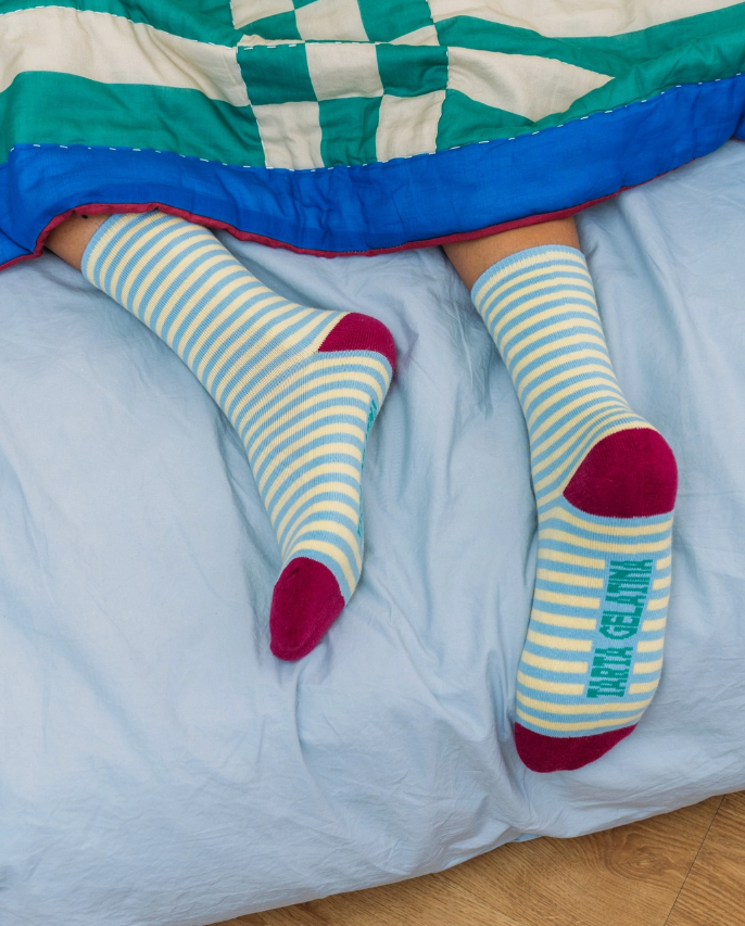 Butter Toast Striped Socks