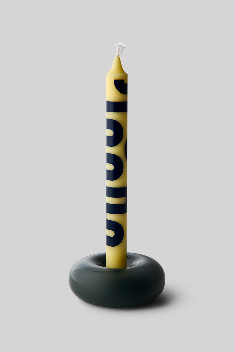 Patterned Candles Set - Yellow / Blue