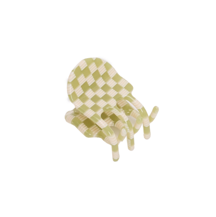 Mini Claw in Olive Check