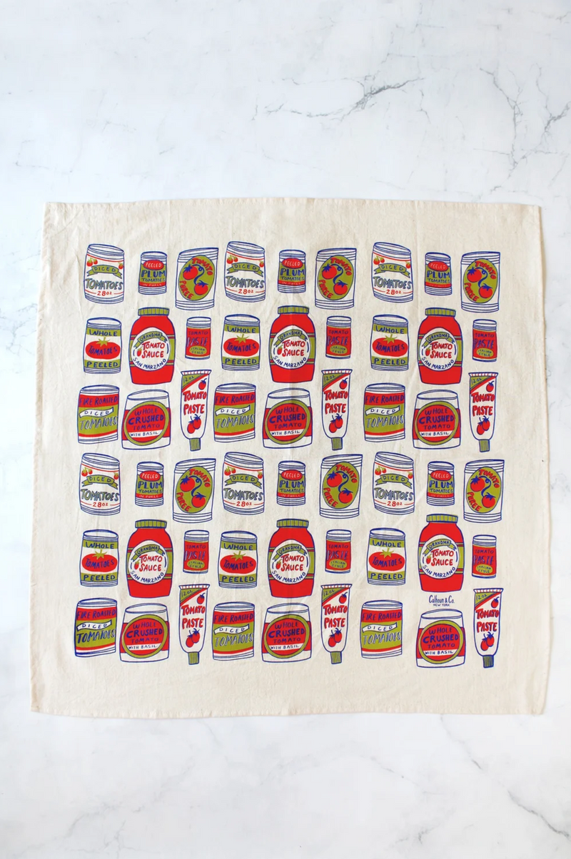 Canned Tomatoes Tea Towel