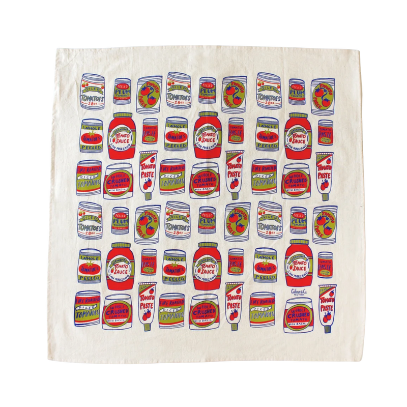 Canned Tomatoes Tea Towel
