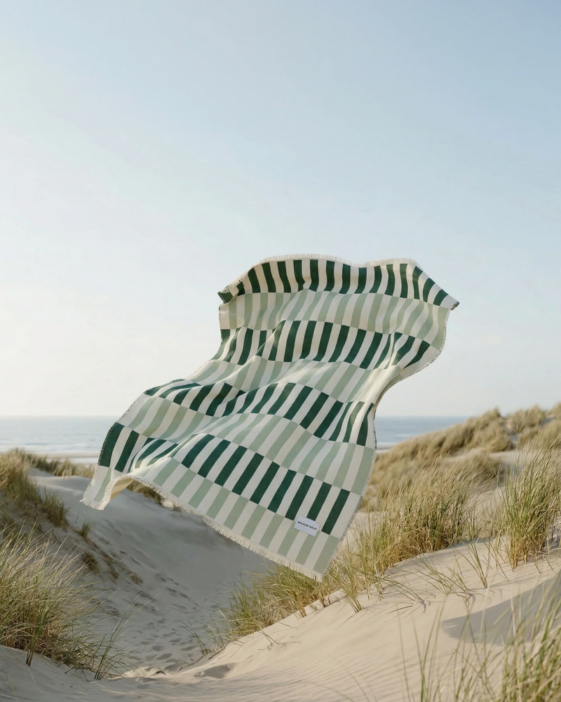 Tiles Cotton Blanket in Green Forest