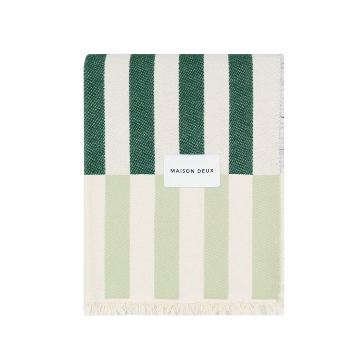 Tiles Cotton Blanket in Green Forest