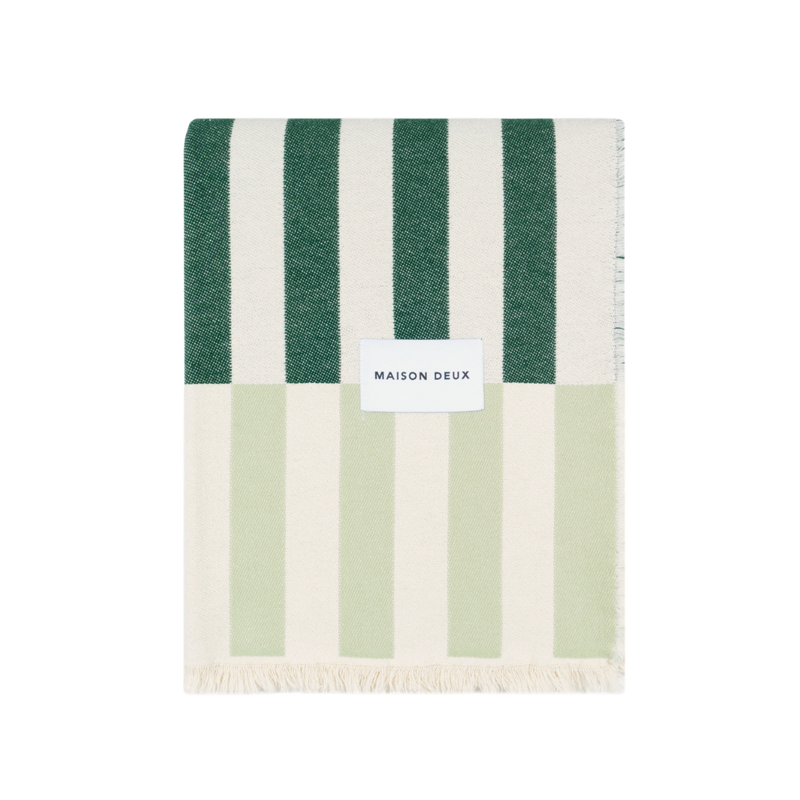 Tiles Cotton Blanket in Green Forest