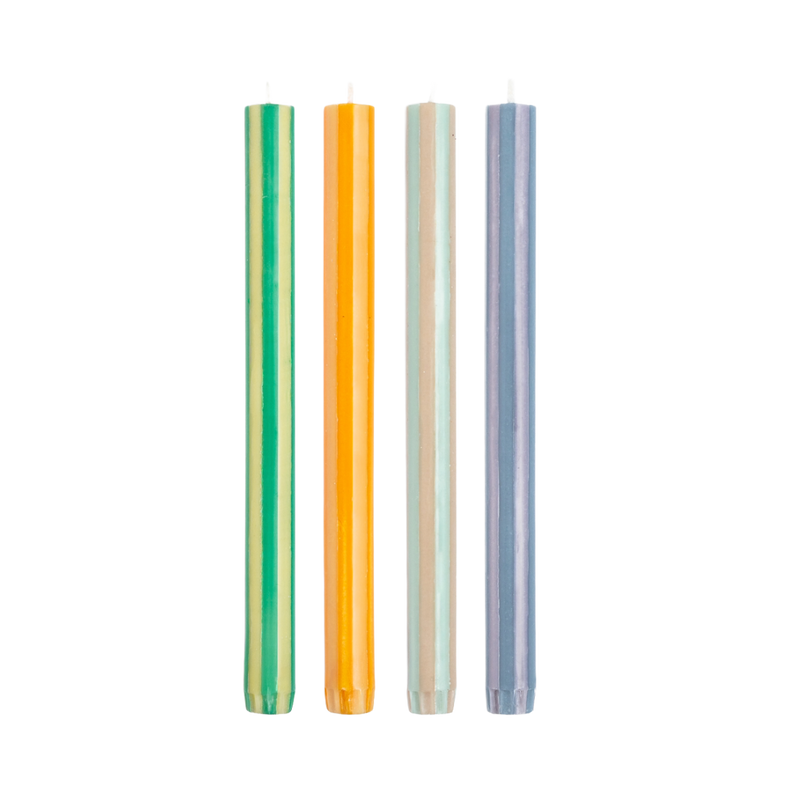 Stripe Dinner Candle Set