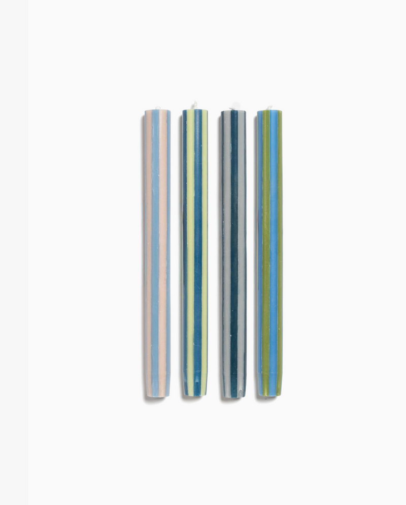 Stripe Dinner Candle Set