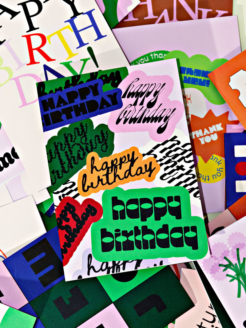 Good Thanks Paper - Decal Birthday Card