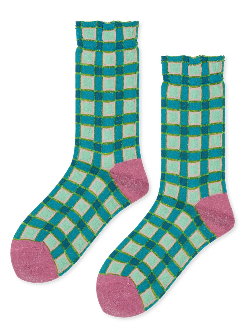 Esther Plaid Crew Socks