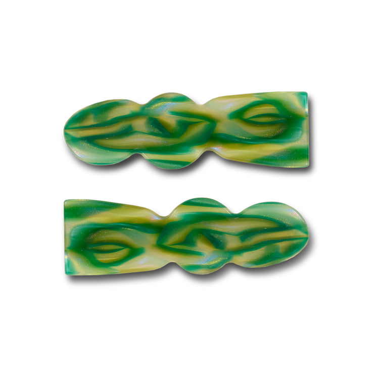 Billie Alligator Clip Set in Malachite PRE-ORDER