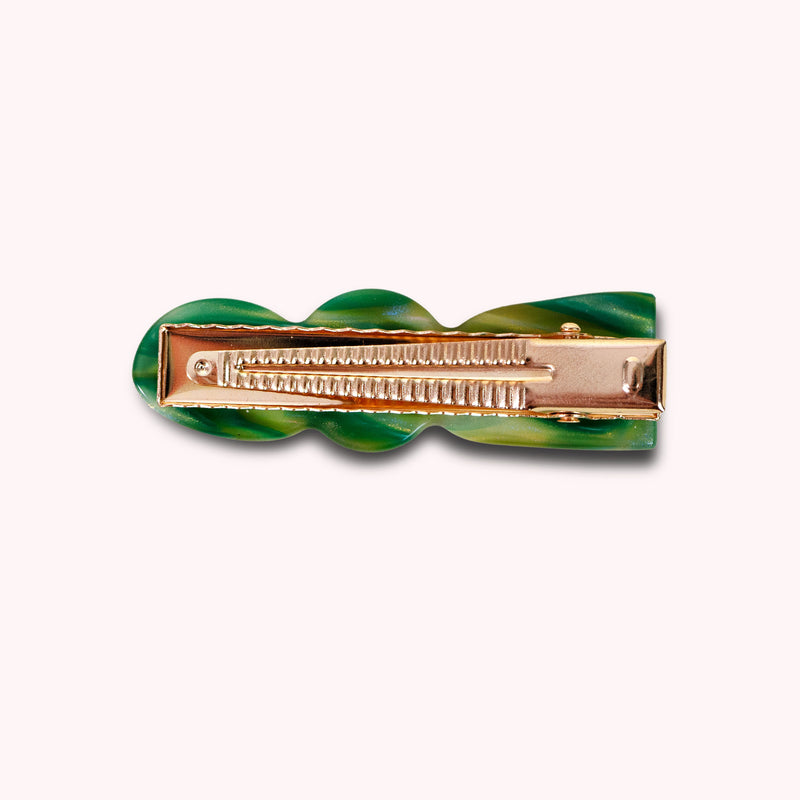 Billie Alligator Clip Set in Malachite PRE-ORDER
