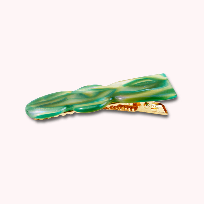 Billie Alligator Clip Set in Malachite PRE-ORDER