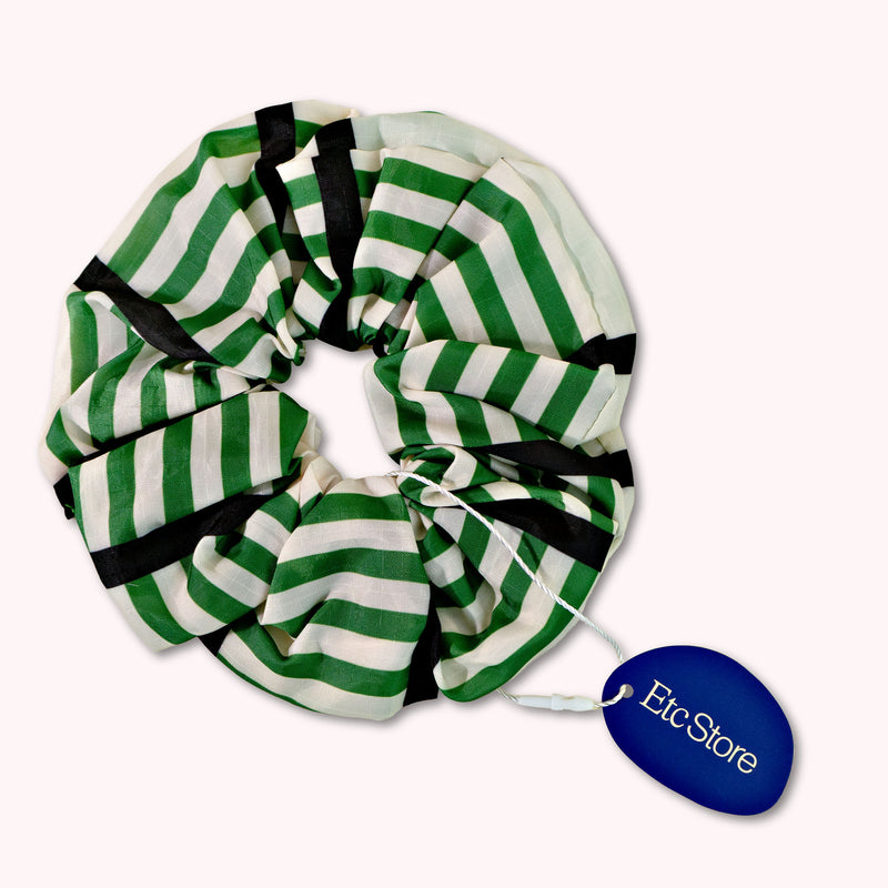 Carrie Scrunchie in Green Check