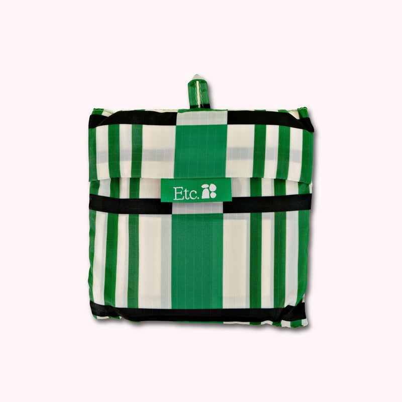 Romy Shopper Bag in Green Check