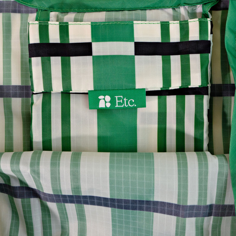 Romy Shopper Bag in Green Check