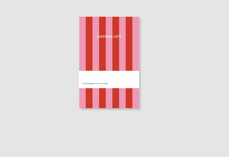 Everyday Lists Stripes Pink Red Notepad