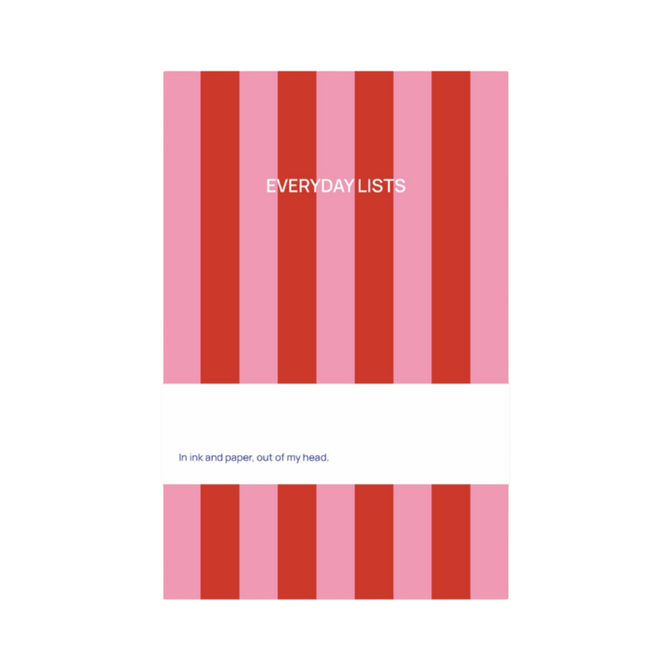 Everyday Lists Stripes Pink Red Notepad