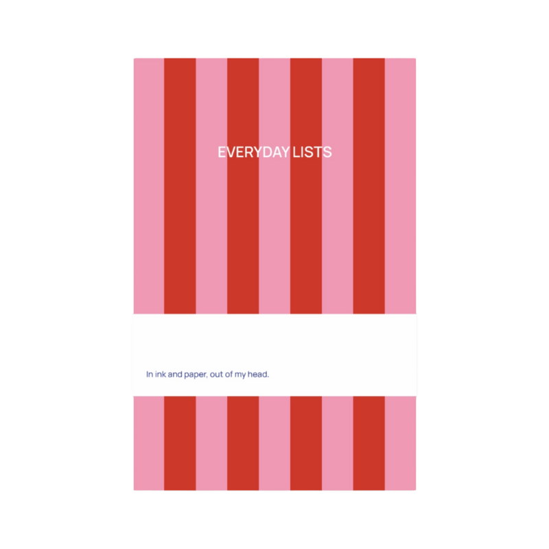 Everyday Lists Stripes Pink Red Notepad