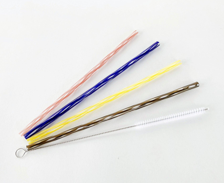 Glass Straw -Twisted - Set of 4