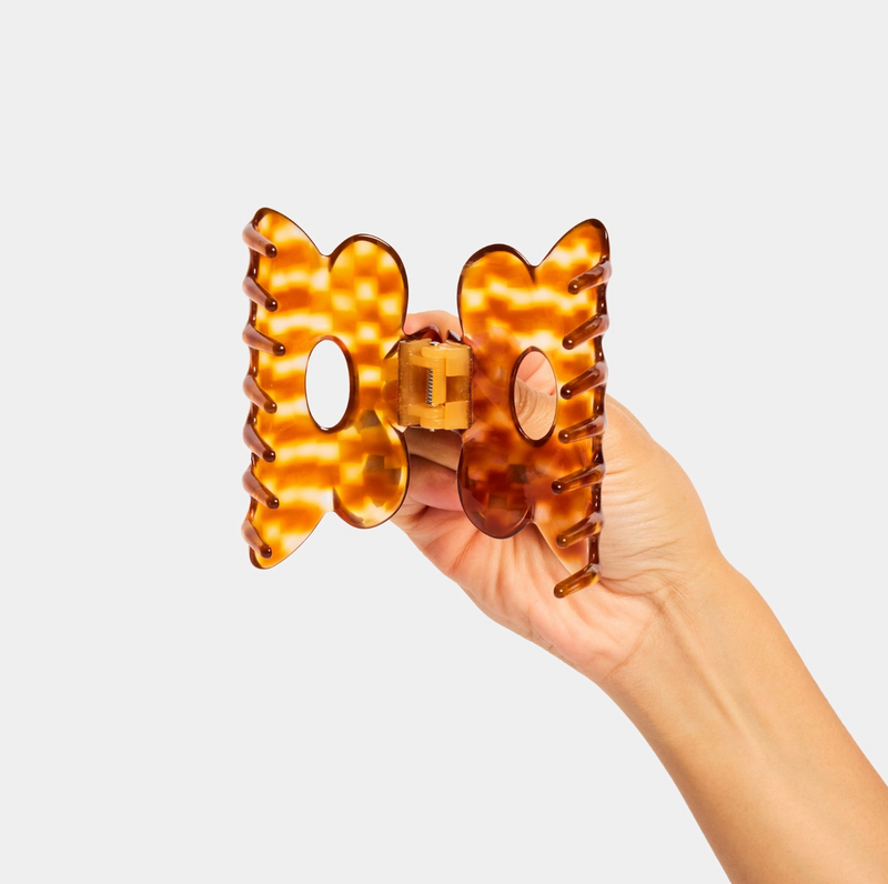 Flower Claw in Honey Check