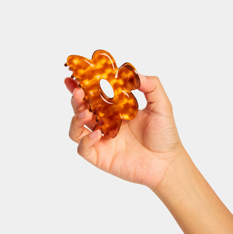Flower Claw in Honey Check