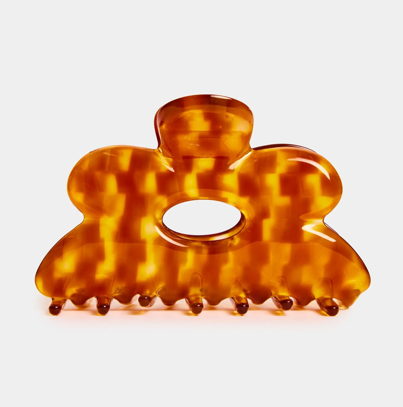 Flower Claw in Honey Check