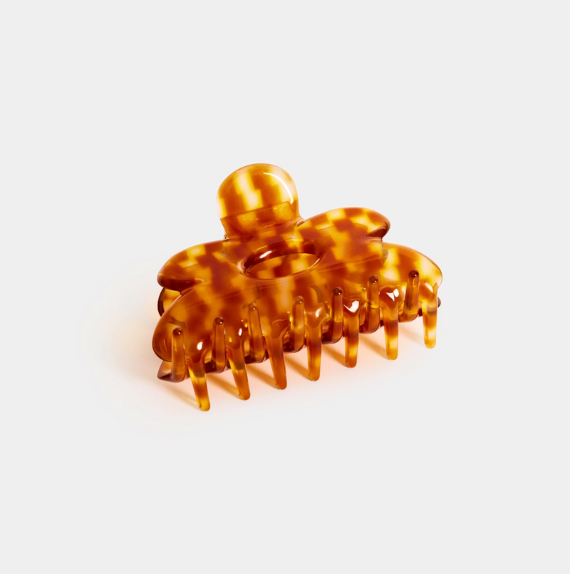 Flower Claw in Honey Check