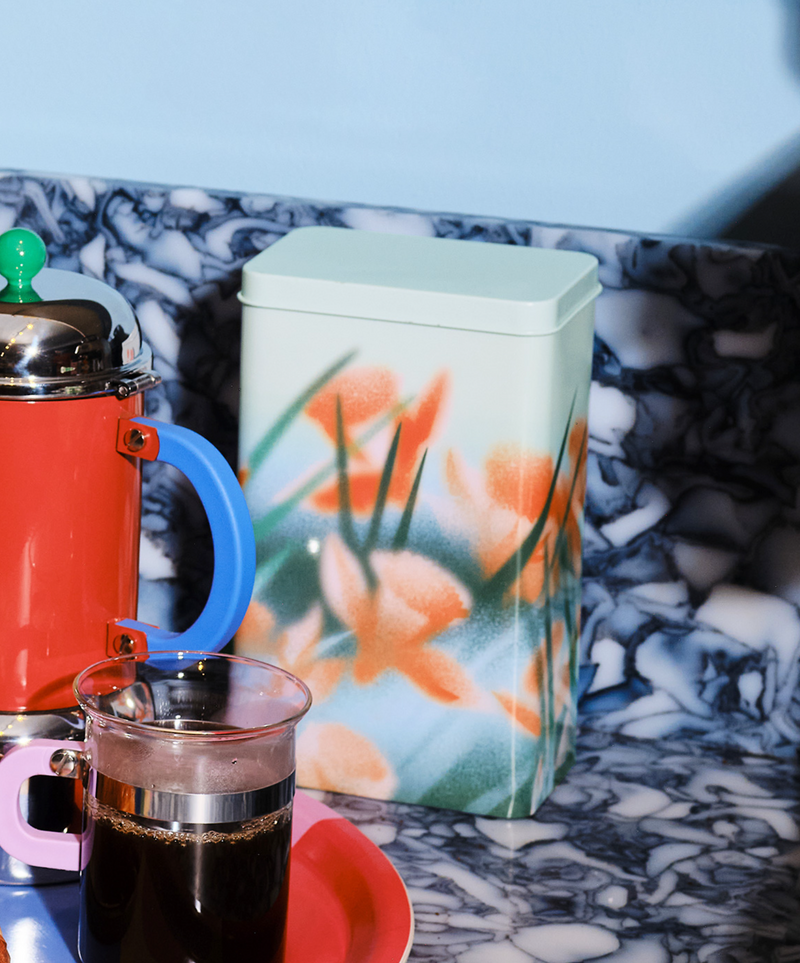 Flowers Coffee Storage Tin