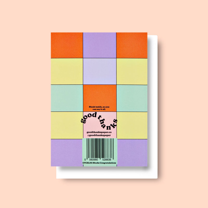 Good Thanks Paper - Blocks Congratulations Card