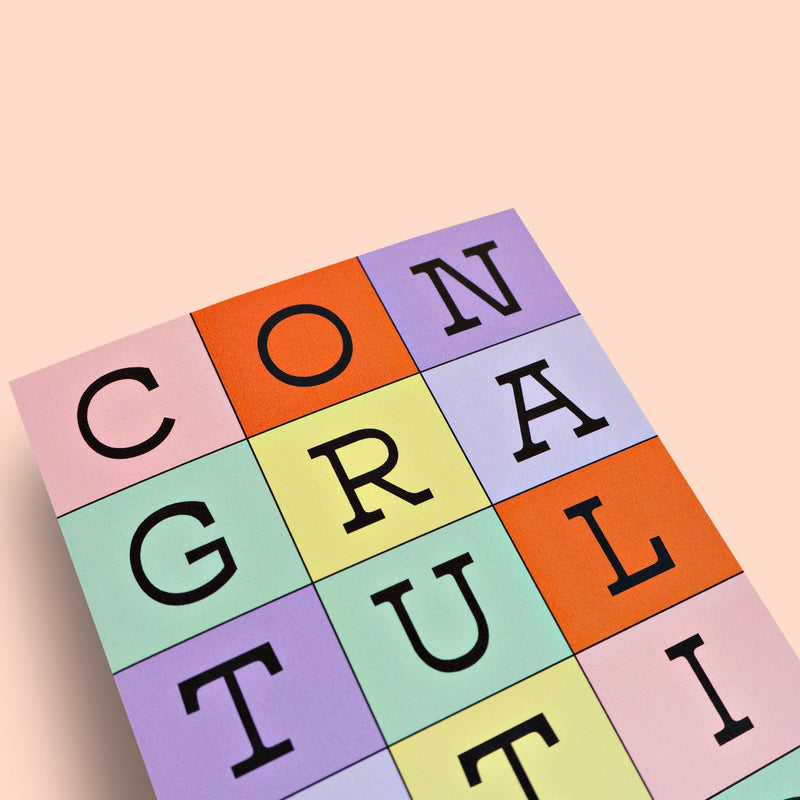 Good Thanks Paper - Blocks Congratulations Card