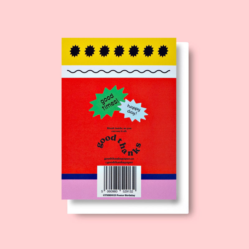 Good Thanks Paper - Poster Birthday Card