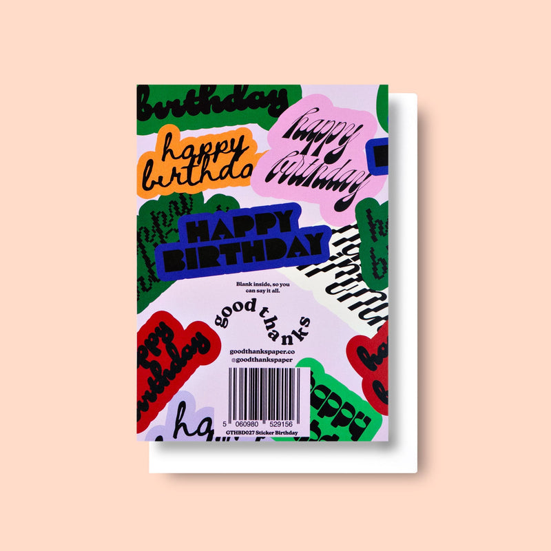 Good Thanks Paper - Decal Birthday Card