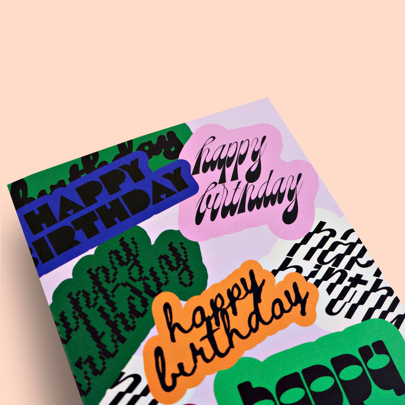 Good Thanks Paper - Decal Birthday Card