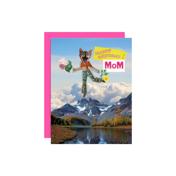 Birthday Mom Cat Collage Card