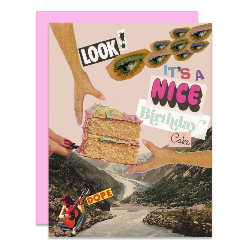 Nice Birthday Cake Collage Card