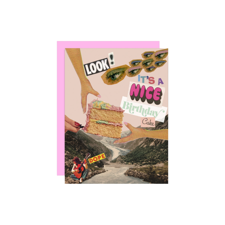 Nice Birthday Cake Collage Card