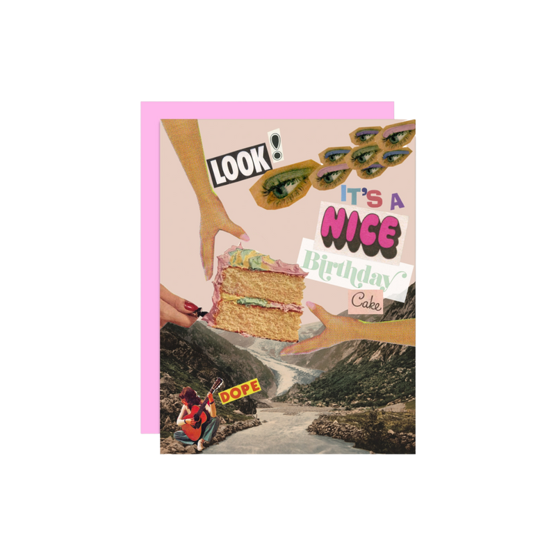Nice Birthday Cake Collage Card