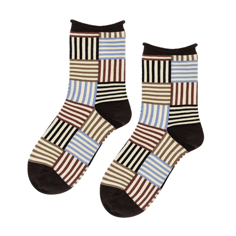 Striped Tile Crew Socks