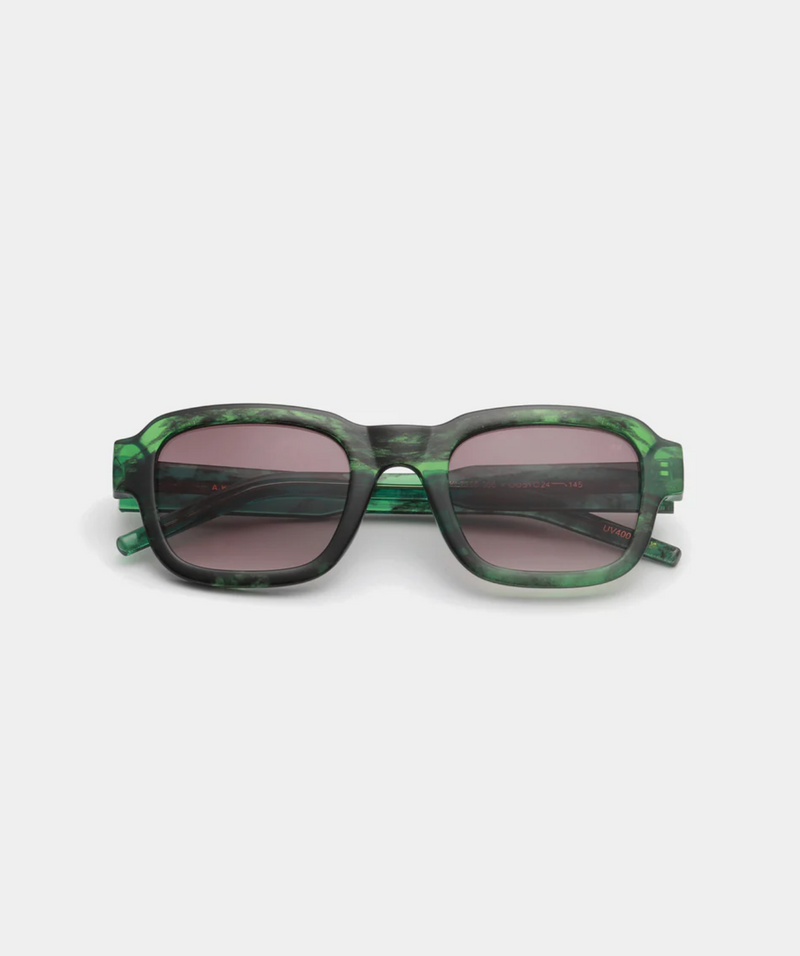 Halo Sunglasses in Green Marble Transparent