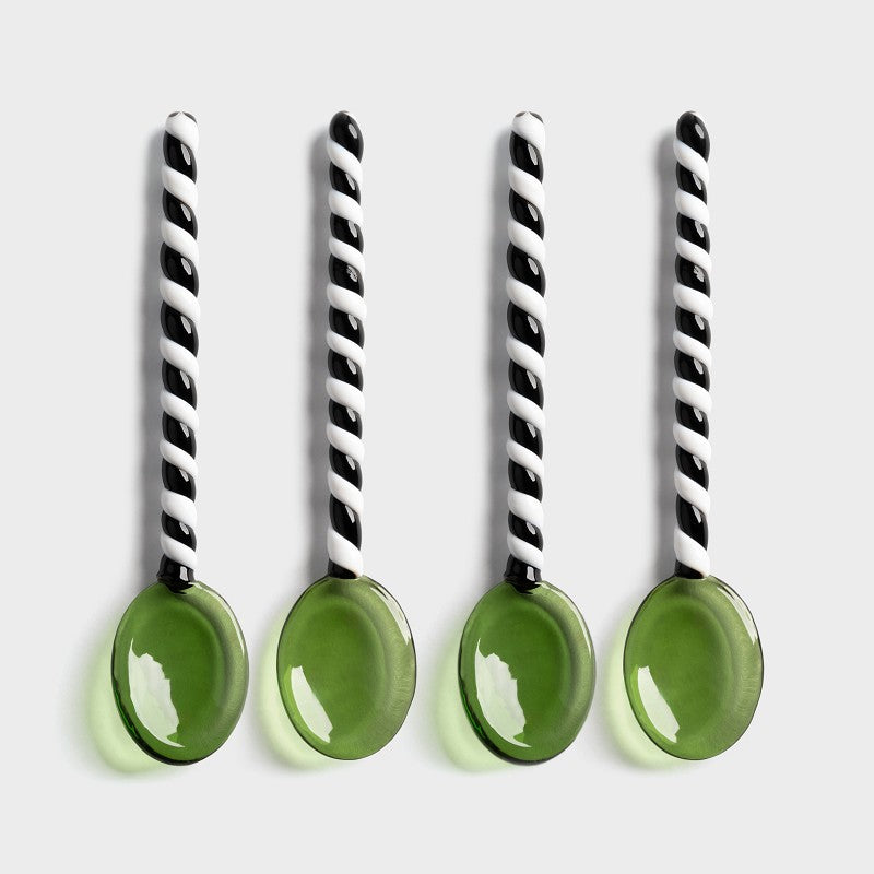 Spoon duet green set of 4