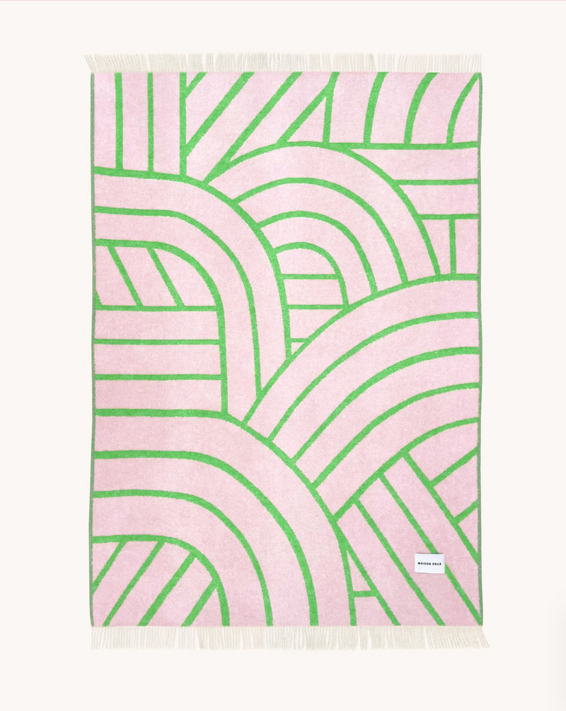 Lines Blanket in Pink Apple