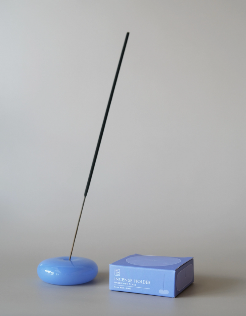 Bubble Incense Holder in Milk Glass