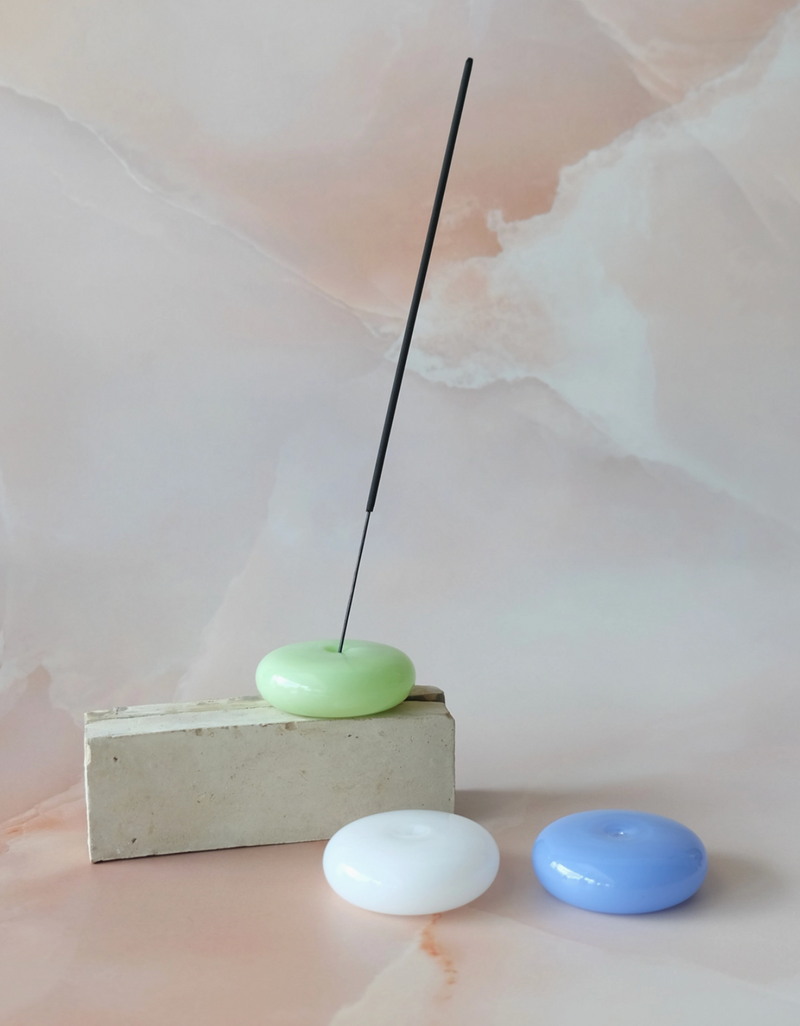 Bubble Incense Holder in Milk Glass